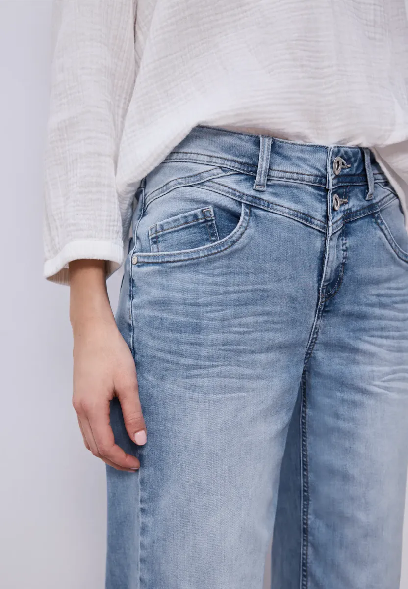 Emee HW, Wide leg Jeans, lys vask