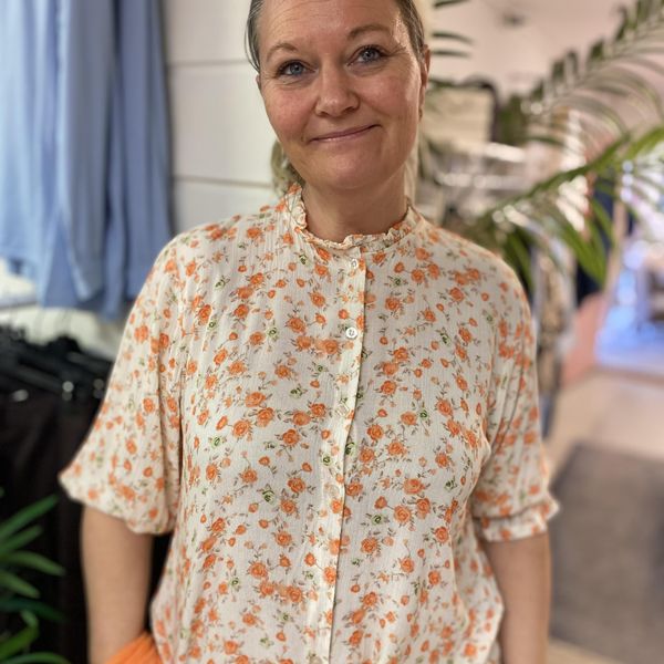 Hovedbilde Fiona bluse, orange blomster
