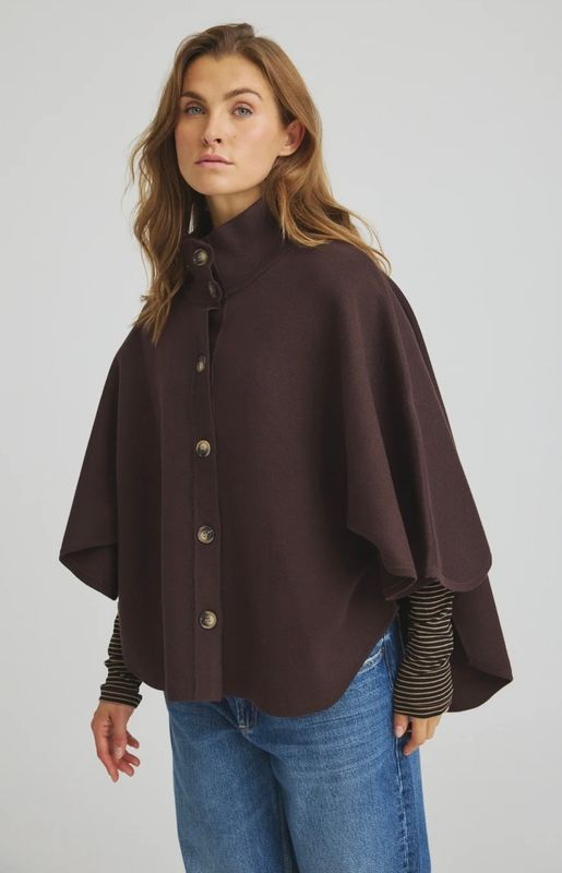 Birdie strikk - Poncho - Choco Lux