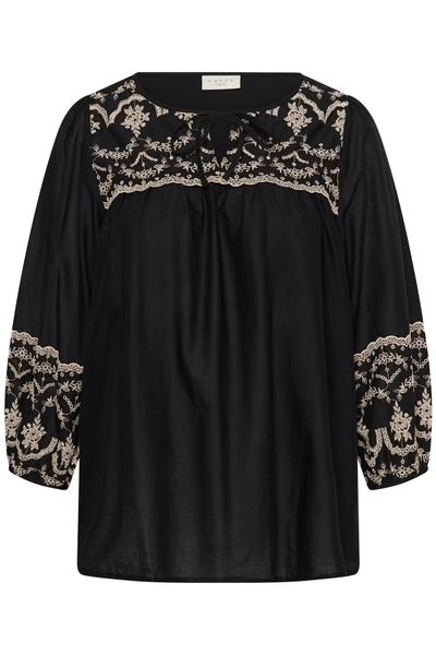 Hovedbilde KC Kit bluse, Black deep/beige