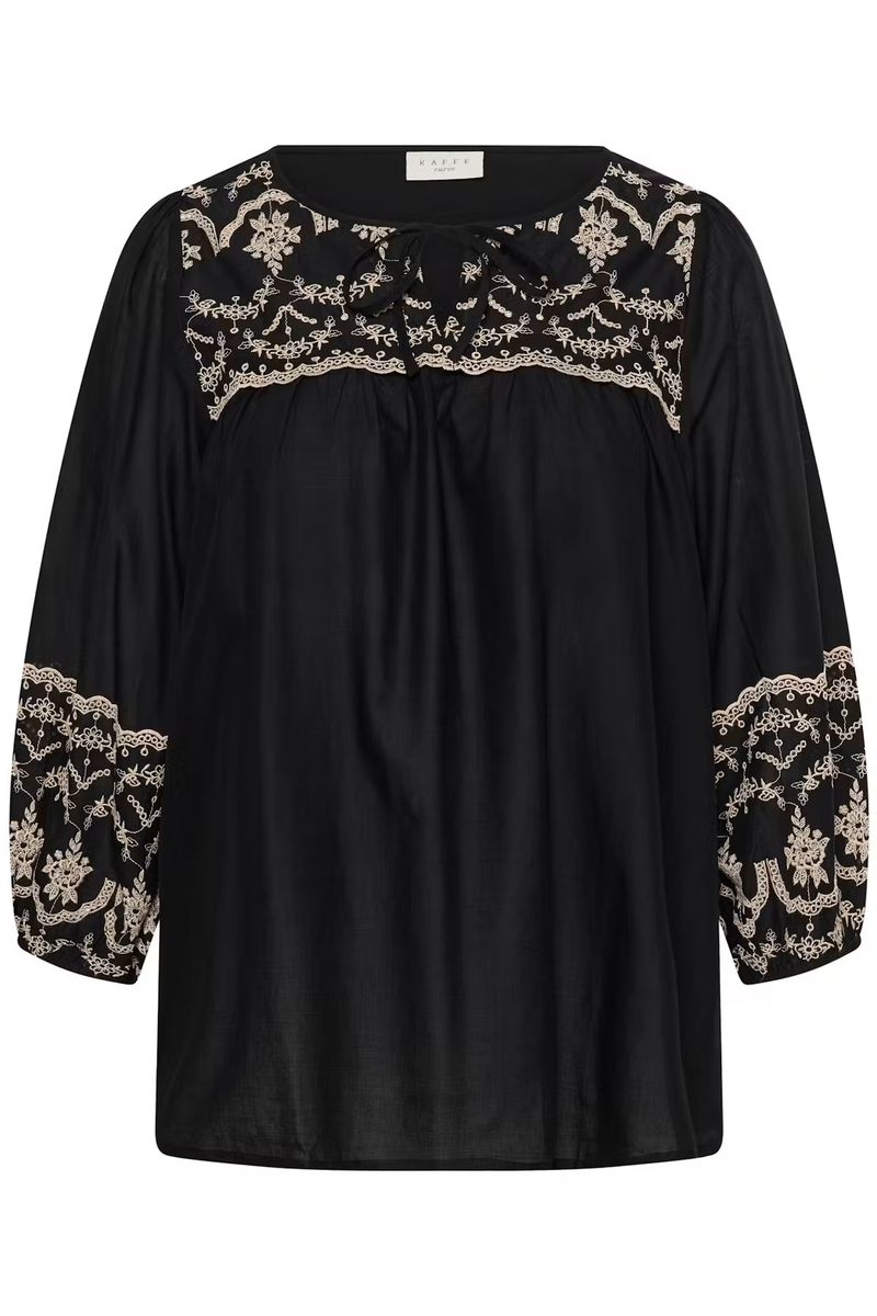 KC Kit bluse, Black deep/beige