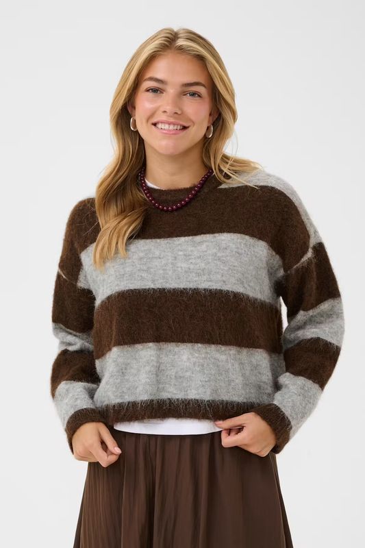 Tayzie SZ Pullover, Chocolate/grey melange