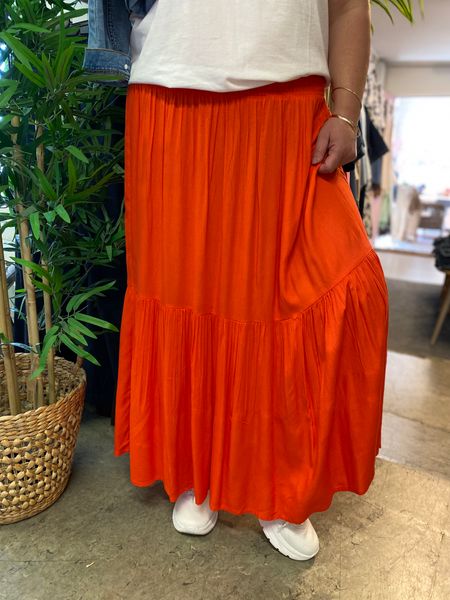Hovedbilde KA Maxi Smock skjørt, Poppy Red/grenadine