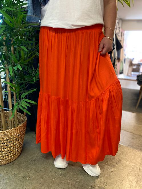 Hovedbilde KA Maxi Smock skjørt, Poppy Red/grenadine