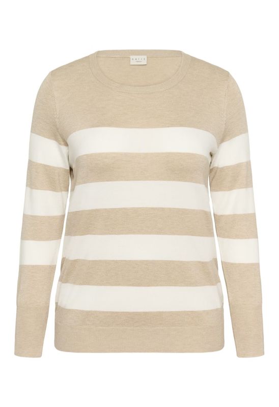 KC Lizzy Striped Knit Pullover, Feather grey/chalk
