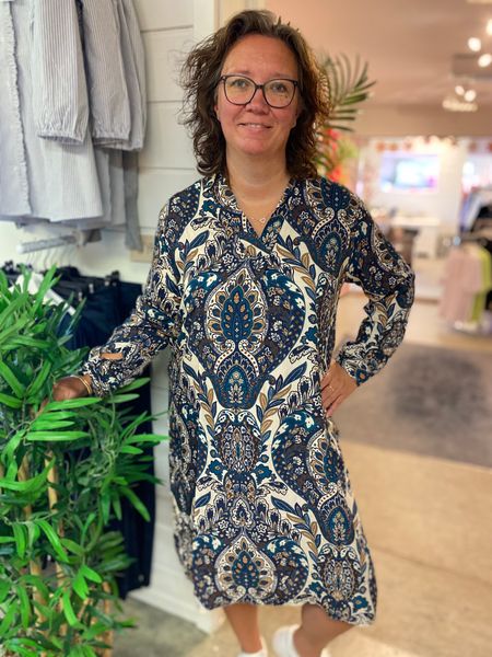 Hovedbilde Polly kjole, blå mønstrete
