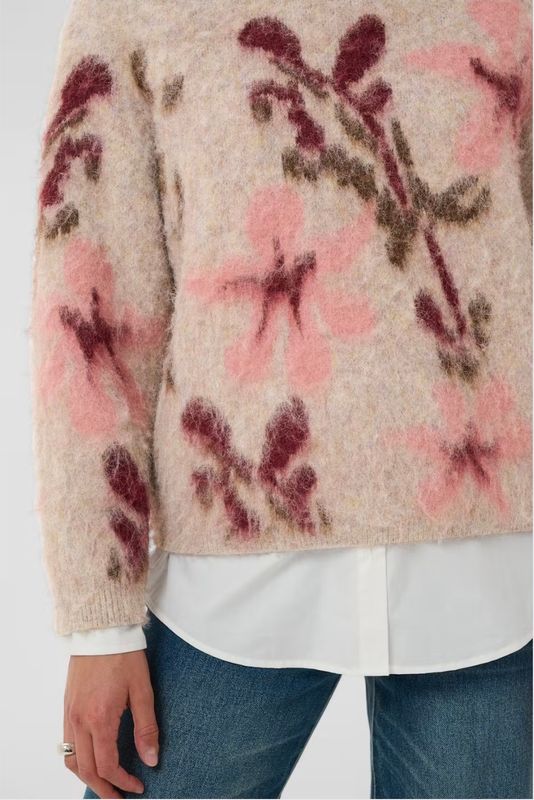 UliceSZ pullover - blomstrete/beige