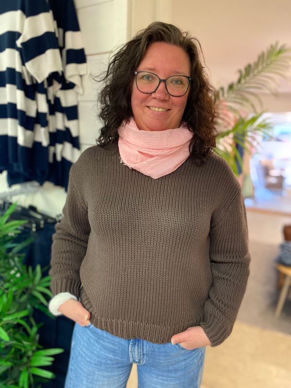Begitta Knit genser, Coffee Bean