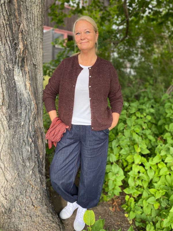KA niel Knit Cardigan, Fugde melange