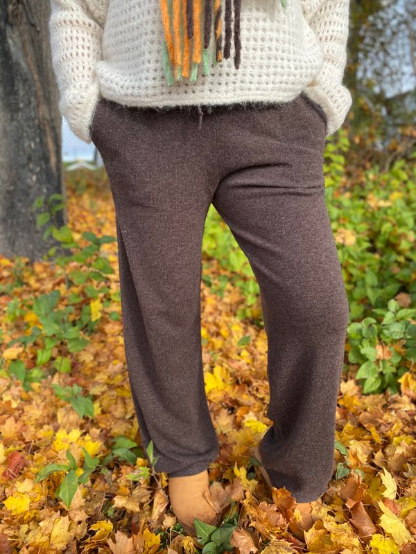 Carina Wool bukse, Chocolate melange