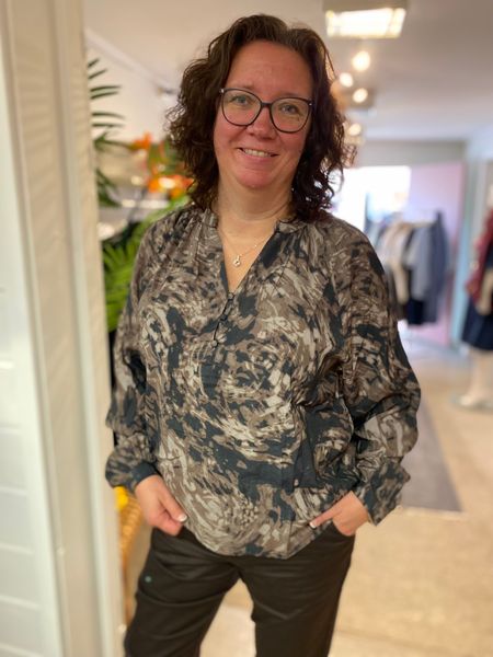 Hovedbilde KA Jamie bluse, Brun/sort