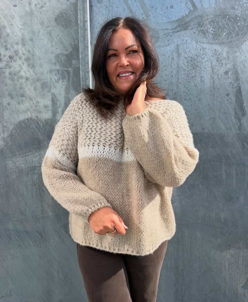 Connie strikket genser, beige