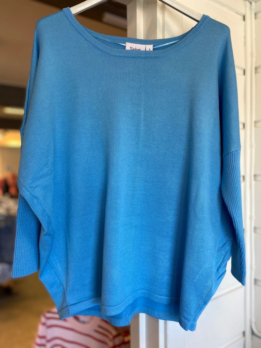 Mila SZ Pullover 3/4 erme, Ethereal Blue